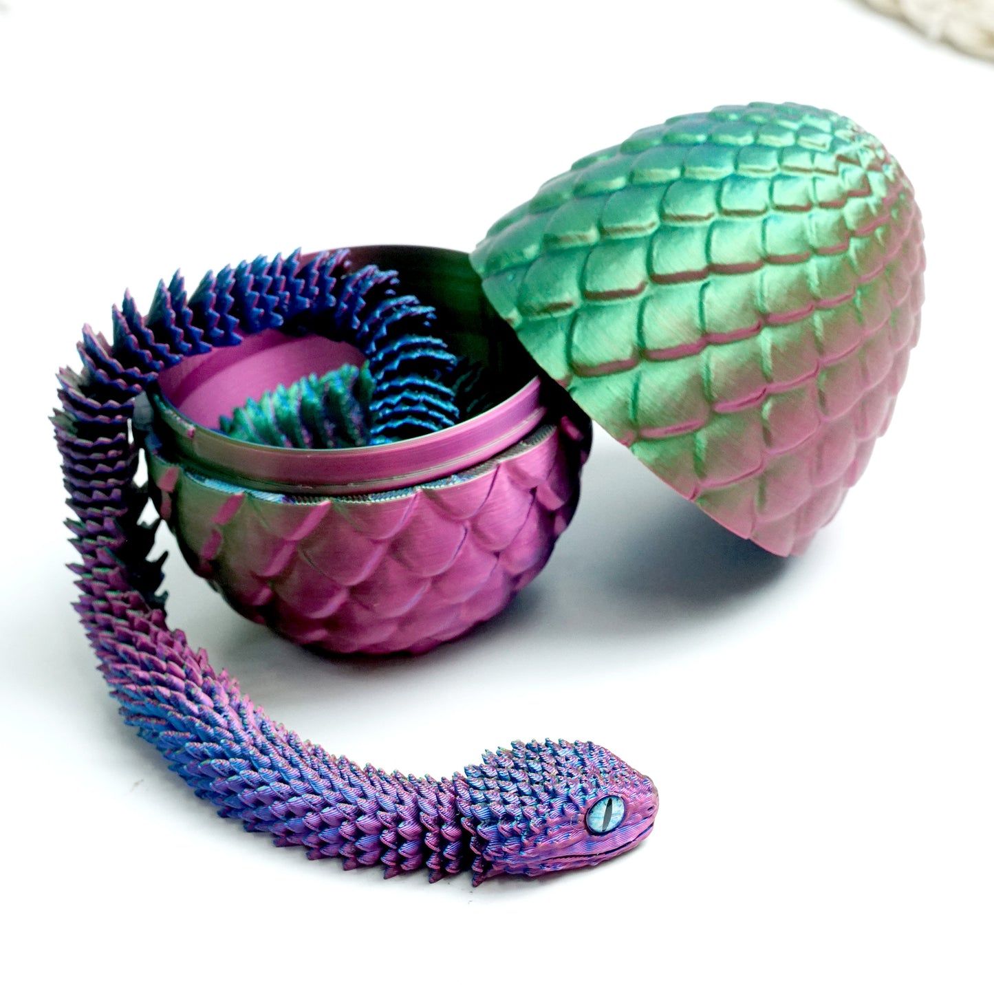 3D Printed Snake Egg Model,Flexible Animals Statue,Joint Mobility Festival Gifts,Home Office Decor,Interesting Toys for Autism/ADHD