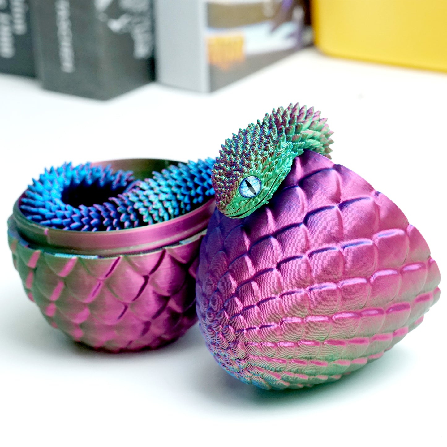 3D Printed Snake Egg Model,Flexible Animals Statue,Joint Mobility Festival Gifts,Home Office Decor,Interesting Toys for Autism/ADHD