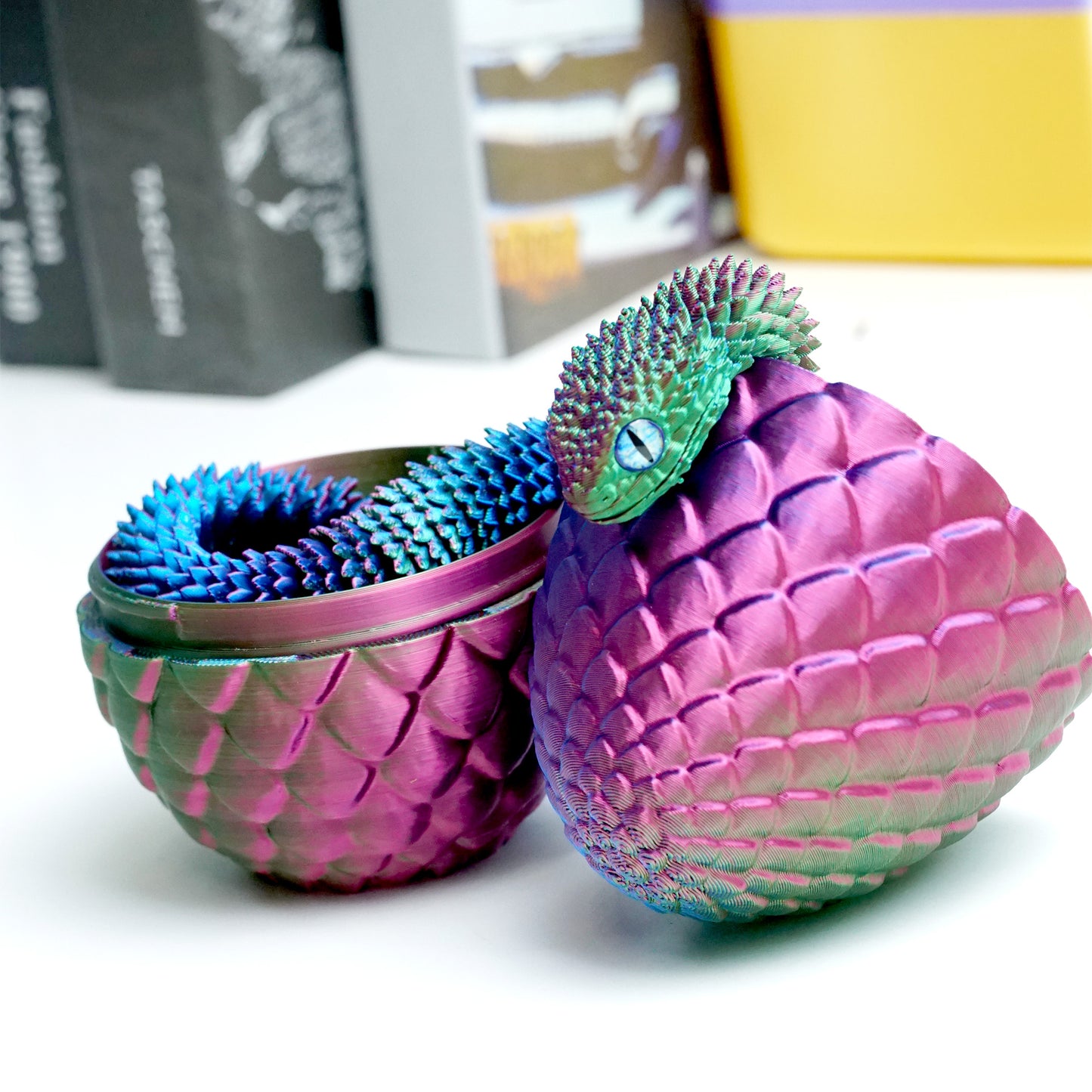 3D Printed Snake Egg Model,Flexible Animals Statue,Joint Mobility Festival Gifts,Home Office Decor,Interesting Toys for Autism/ADHD